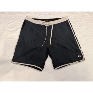 Vuori Cruise Boardshorts 34 Blue Marble Print Stretch Quick Dry Lined Swim‎